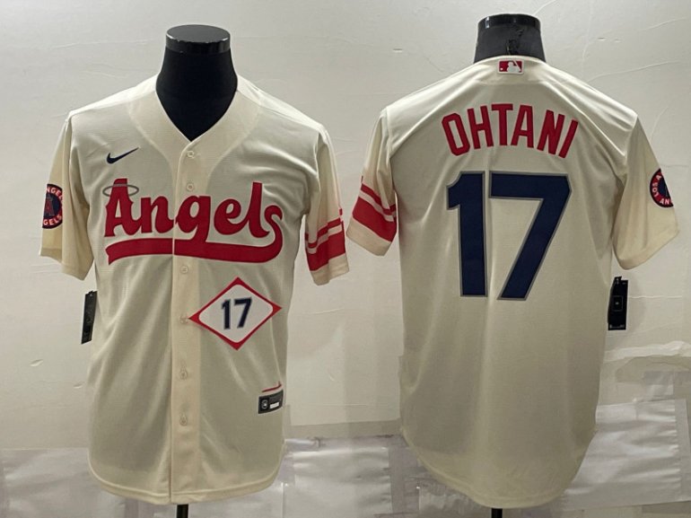 Angels 17 Shohei Ohtani Cream 2022 City Connect Cool Base Jersey Angels 17 Shohei Ohtani Cream 2022 City Connect Cool Base Jersey