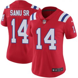 Nike New England Patriots #14 Mohamed Sanu Sr Red Alternate Womens Stitched NFL Vapor Untouchable Limited Jersey