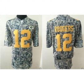 Nike Green Bay Packers #12 Aaron Rodgers Dollar Fashion Mens Stitched NFL Elite Jersey