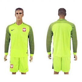 Poland Blank Green Long Sleeves Goalkeeper Soccer Country Jersey