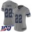 Nike Dallas Cowboys #22 Emmitt Smith Gray Womens Stitched NFL Limited Inverted Legend 100th Season Jersey