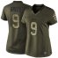 Nike New Orleans Saints #9 Drew Brees Green Womens Stitched NFL Limited 2015 Salute to Service Jersey