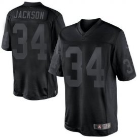 Nike Las Vegas Raiders #34 Bo Jackson Black Mens Stitched NFL Drenched Limited Jersey