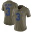Nike Dallas Cowboys #3 Garrett Gilbert Olive Womens Stitched NFL Limited 2017 Salute To Service Jersey