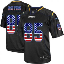 Nike Los Angeles Chargers #85 Antonio Gates Black Mens Stitched NFL Elite USA Flag Fashion Jersey