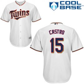 Minnesota Twins #15 Jason Castro White Cool Base Stitched Youth MLB Jersey