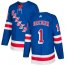 Adidas New York Rangers #1 Eddie Giacomin Royal Blue Home Authentic Stitched NHL Jersey