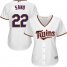 Minnesota Twins #22 Miguel Sano White Home Womens Stitched MLB Jersey