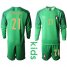 Italy #21 Donnarumma Green Goalkeeper Long Sleeves Kid Soccer Country Jersey