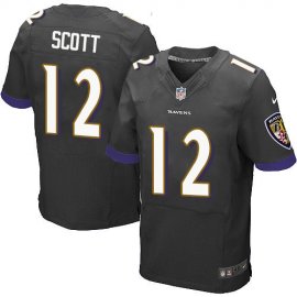 Nike Baltimore Ravens #12 Jaleel Scott Black Alternate Mens Stitched NFL New Elite Jersey