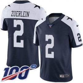Nike Dallas Cowboys #2 Greg Zuerlein Navy Blue Thanksgiving Mens Stitched NFL 100th Season Vapor Throwback Limited Jersey