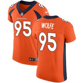 Nike Denver Broncos #95 Derek Wolfe Orange Team Color Mens Stitched NFL Vapor Untouchable Elite Jersey