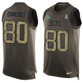 Nike New York Jets #80 Wayne Chrebet Green Mens Stitched NFL Limited Salute To Service Tank Top Jersey