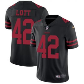 Nike San Francisco 49ers #42 Ronnie Lott Black Alternate Mens Stitched NFL Vapor Untouchable Limited Jersey