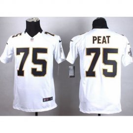 Nike New Orleans Saints #75 Andrus Peat White Youth Stitched NFL Elite Jersey