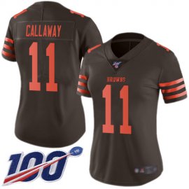 Nike Cleveland Browns #11 Antonio Callaway Brown Womens Stitched NFL Limited Rush 100th Season Jersey
