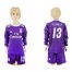 Real Madrid #13 K.Casilla Away Long Sleeves Kid Soccer Club Jersey