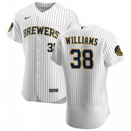 Milwaukee Brewers #38 Devin Williams Mens Nike White Home 2020 Authentic Player MLB Jersey