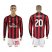 AC Milan #20 Abate Home Long Sleeves Soccer Club Jersey