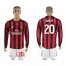 AC Milan #20 Abate Home Long Sleeves Soccer Club Jersey