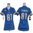 Nike Detroit Lions #81 Calvin Johnson Light Blue Team Color With C Patch Womens Stitched NFL Elite Jersey