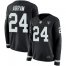 Nike Las Vegas Raiders #24 Johnathan Abram Black Team Color Womens Stitched NFL Limited Therma Long Sleeve Jersey