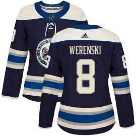 Adidas Columbus Blue Jackets #8 Zach Werenski Navy Alternate Authentic Womens Stitched NHL Jersey