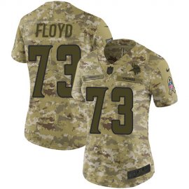 Nike Minnesota Vikings #73 Sharrif Floyd Camo Womens Stitched NFL Limited 2018 Salute to Service Jersey