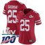 Nike San Francisco 49ers #25 Richard Sherman Red Super Bowl LIV 2020 Team Color Womens Stitched NFL 100th Season Vapor Limited Jersey