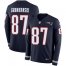 Nike New England Patriots #87 Rob Gronkowski Navy Blue Team Color Youth Stitched NFL Limited Therma Long Sleeve Jersey