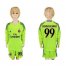 AC Milan #99 Donnarumma Shiny Green Long Sleeves Kid Soccer Club Jersey