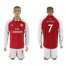 Arsenal #7 Alexis Red Home Long Sleeves Soccer Club Jersey