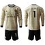 Manchester United #1 De Gea Away Long Sleeves Soccer Club Jersey