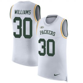 Nike Green Bay Packers #30 Jamaal Williams White Mens Stitched NFL Limited Rush Tank Top Jersey