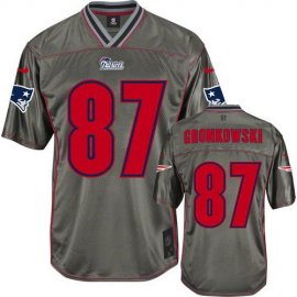 Nike New England Patriots #87 Rob Gronkowski Grey Mens Stitched NFL Elite Vapor Jersey