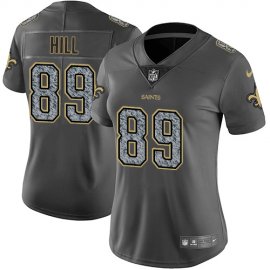Nike New Orleans Saints #89 Josh Hill Gray Static Womens Stitched NFL Vapor Untouchable Limited Jersey