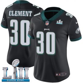 Nike Philadelphia Eagles #30 Corey Clement Black Alternate Super Bowl LII Womens Stitched NFL Vapor Untouchable Limited Jersey