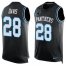 Nike Carolina Panthers #28 Mike Davis Black Team Color Mens Stitched NFL Limited Tank Top Jersey