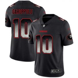 Nike San Francisco 49ers #10 Jimmy Garoppolo Black Mens Stitched NFL Vapor Untouchable Limited Smoke Fashion Jersey