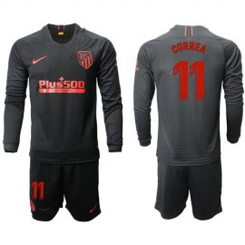 Atletico Madrid #11 Correa Away Long Sleeves Soccer Club Jersey