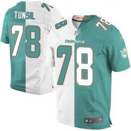 Nike Miami Dolphins #78 Laremy Tunsil Aqua Green/White Mens Stitched NFL Elite Split Jersey