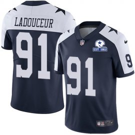 Nike Dallas Cowboys #91 L.P. Ladouceur Navy Blue Thanksgiving Mens Stitched With Established In 1960 Patch NFL Vapor Untouchable Limited Throwback Jersey
