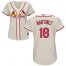 St.Louis Cardinals #18 Carlos Martinez Cream Alternate Womens Stitched MLB Jersey