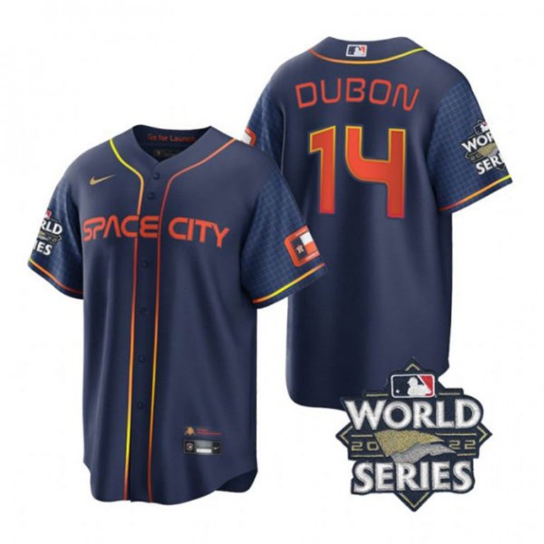 Astros 14 Mauricio Dubon Navy Nike 2022 World Series City Connect Cool Base Jersey Astros 14 Mauricio Dubon Navy Nike 2022 World Series City Connect Cool Base Jersey
