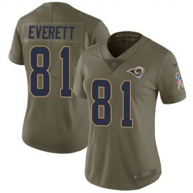 Nike Los Angeles Rams #81 Gerald Everett Olive Womens Stitched NFL Limited 2017 Salute to Service Jersey