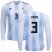 Argentina #3 Fazio Home Long Sleeves Kid Soccer Country Jersey
