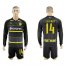 Dortmund #14 Leitner Away Long Sleeves Soccer Club Jersey
