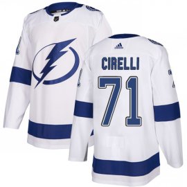Adidas Tampa Bay Lightning #71 Anthony Cirelli White Road Authentic Youth Stitched NHL Jersey