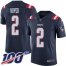 Nike New England Patriots #2 Brian Hoyer Navy Blue Mens Stitched NFL Limited Rush 100th Season Jersey