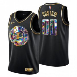 Indiana Pacers Custom Mens Golden Edition Diamond Logo 2021/22 Swingman Jersey – Black